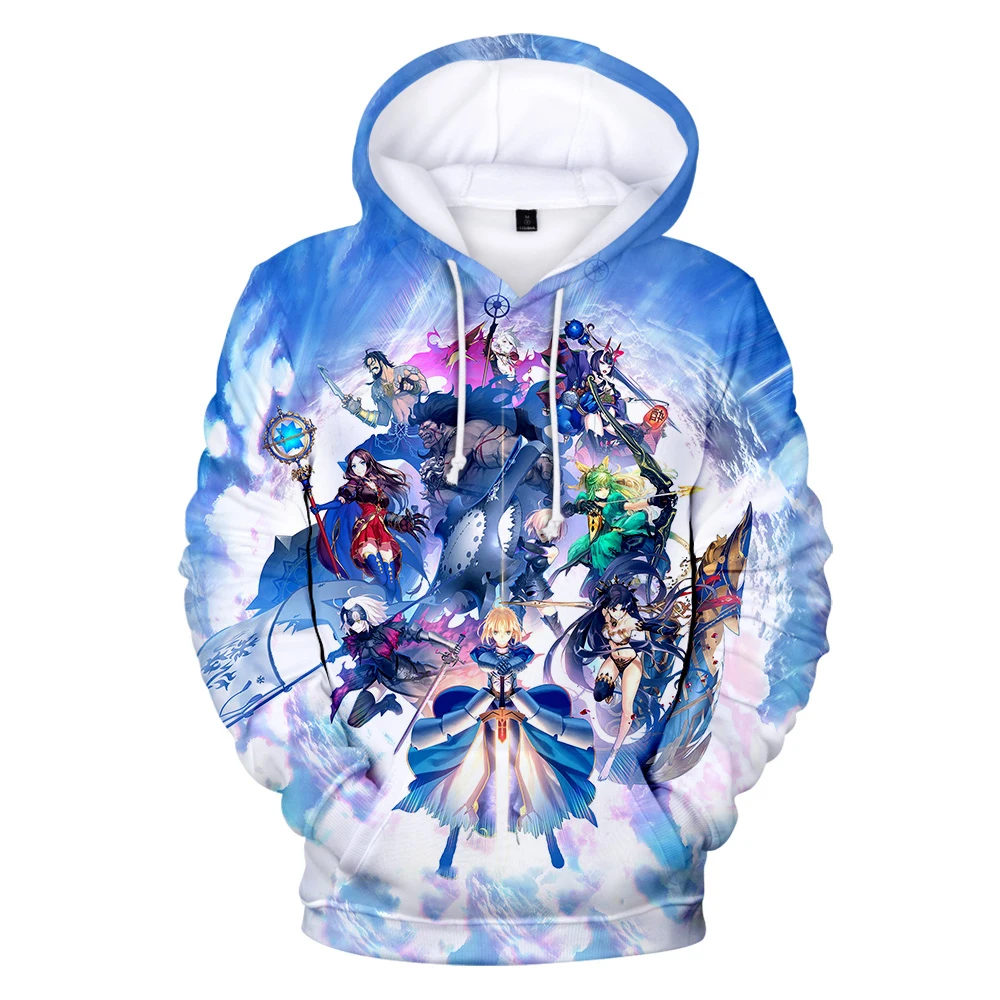 Sudadera con capucha para hombre y mujer, con estampado 3D de Fate Grand Order, ropa para parte superior masculina, de manga larga, estilo Harajuku, a la moda
