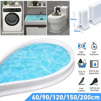 

Bathroom Water Stopper Flood Shower Barrier Rubber Dam Silicon Water Blocker Non-slip Dry And Wet Separation Collapsible