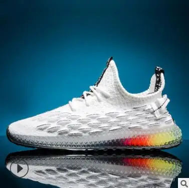 

Casual Fashion 4D print Men's dad Sneakers Flying Weaving Mesh Breathable Men Shoes Outdoor tenis Footwear Zapatillas Hombre