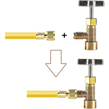 

LBER R134A Canned Faucet Valve Refrigerator Dispenser Tool, Suitable for Air Conditioning Manifold Flon Charging Hose