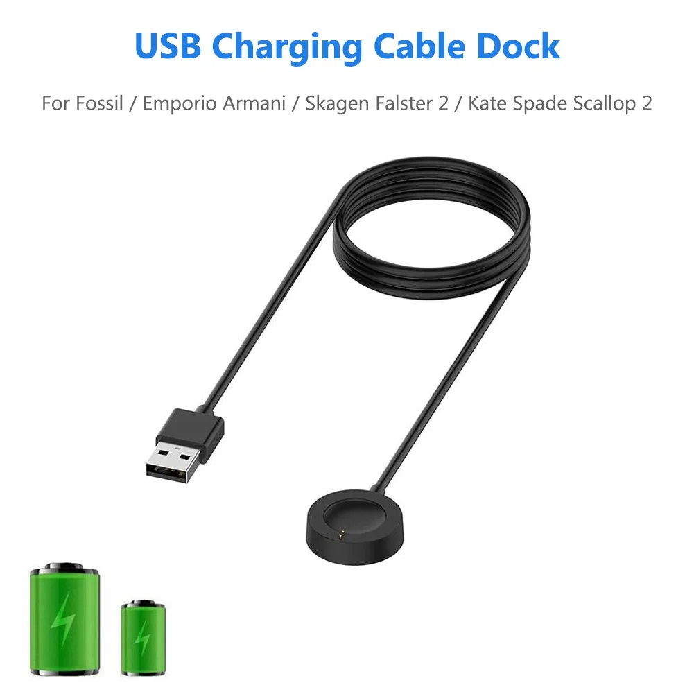 Smart Watch Cable Wireless Charging Dock Usb Charging For Fossil Gen 4 Gen  5 Emporio Armani Skagen Falster 2 Kate Spade Scallop - Smart Accessories -  AliExpress