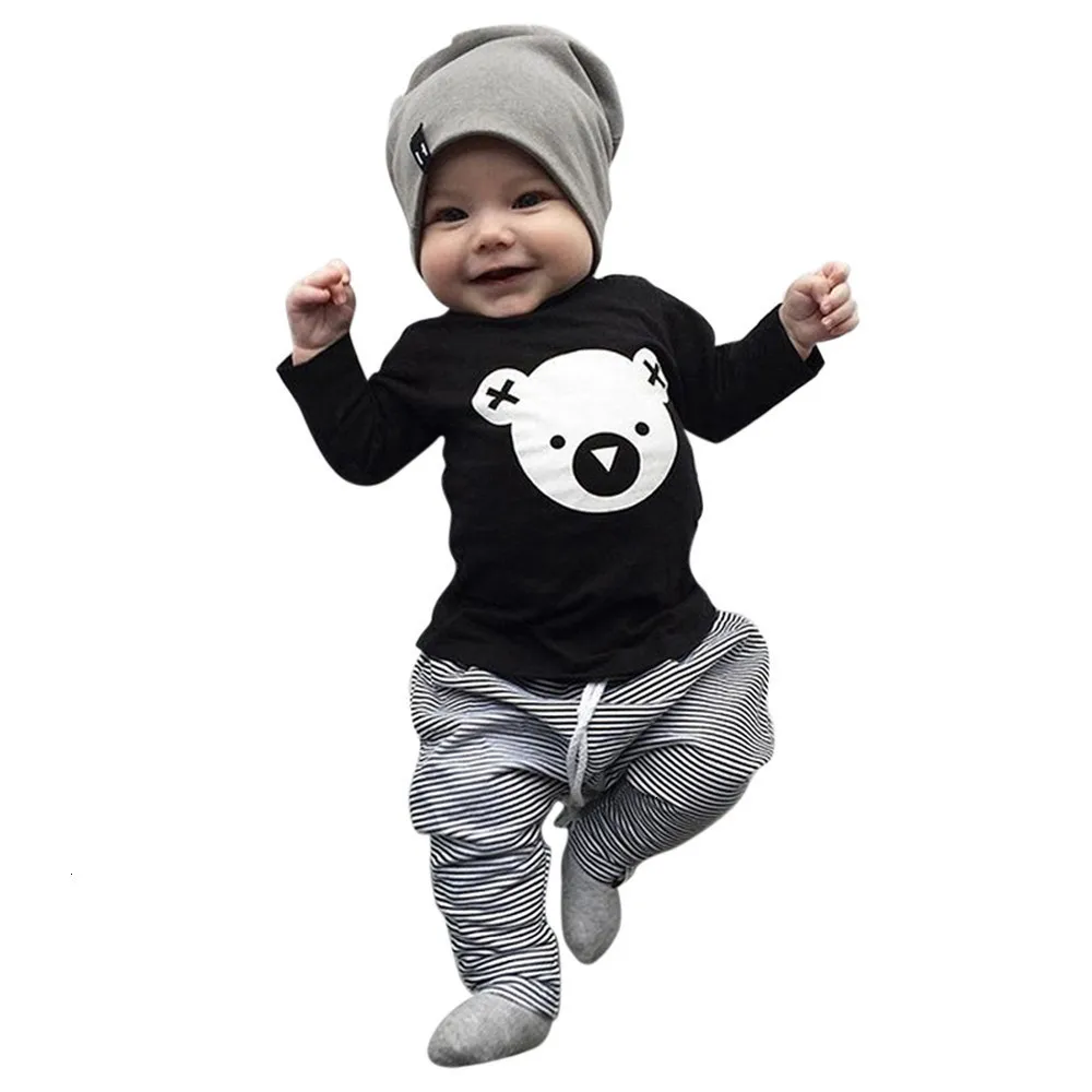 

Children clothing set Cartoon Koala T-Shirt Tops +Striped Pants Baby Boy Clothes newborn baby boy clothes roupa infantil
