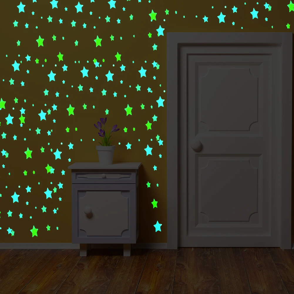 200 étoiles Fluorescentes Autocollantes - 3 Cm, Phosphorescentes, Pour Décorer Chambre Enfant Ou Voiture