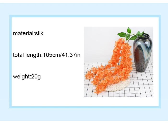 1 шт. 105 см Длина свадебная АРКА Декор искусственная Глициния шёлковая Гортензия цветок лоза растительный букет домашний отель вечерние Декор реквизит