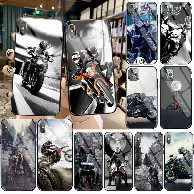 HPCHCJHM Moto Cross мотоциклетный спортивный черный чехол для телефона из закаленного