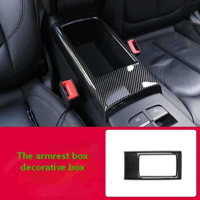 Carbon Fiber Color Central Armrest Storage Box Panel Cover Trim For Audi A3 8v 20142018 Abs Car