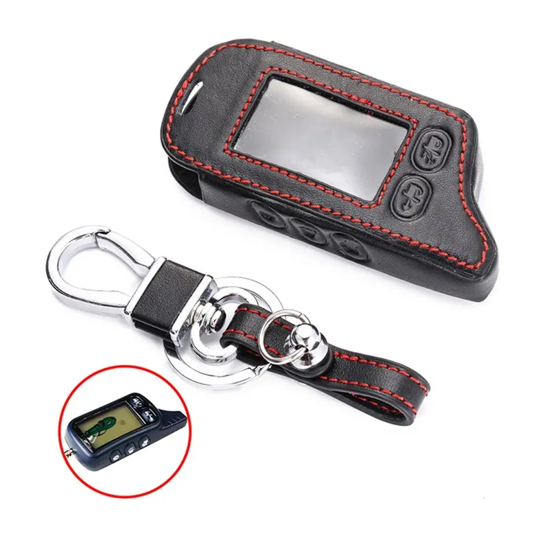 Key Case Cover Key Case Remote Control Case Cover Leather car Key Case For Tomahawk TZ-9010 SL-950 TZ-9030 TZ9031 TZ 9010 Car Burglar Alarm LCD Keychain Remote Control Cover