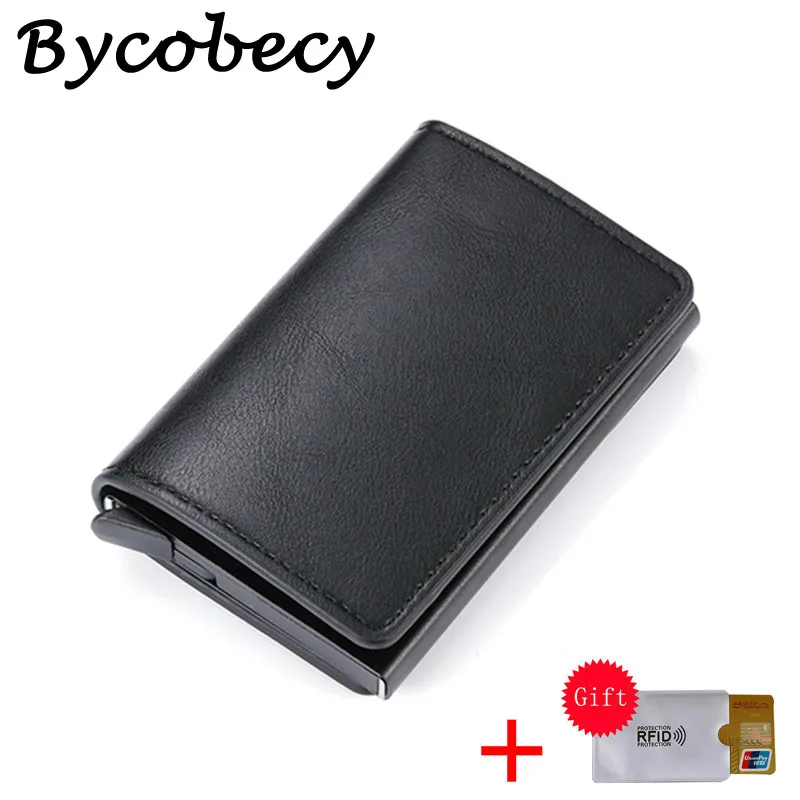 Bycobecy, новинка, Мужской и Женский Смарт-кошелек, мини-кошелек, RFID, безопасность, алюминиевая коробка, всплывающий, кредитный держатель для карт, Прямая поставка