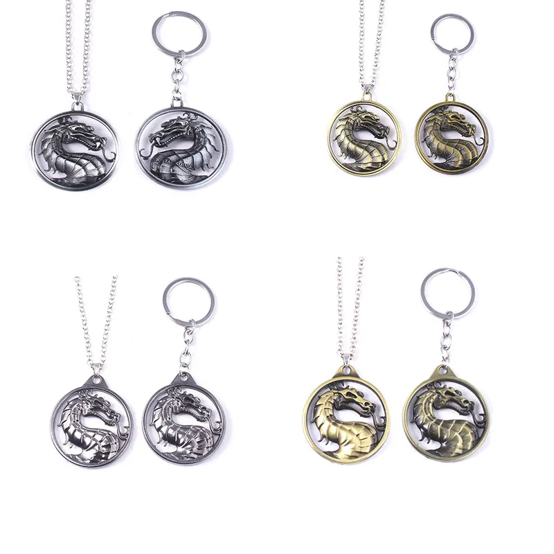 

Mortal Kombat Mortal Kombat Keychain Theater Empire Wolf Head Logo Necklace Pendant