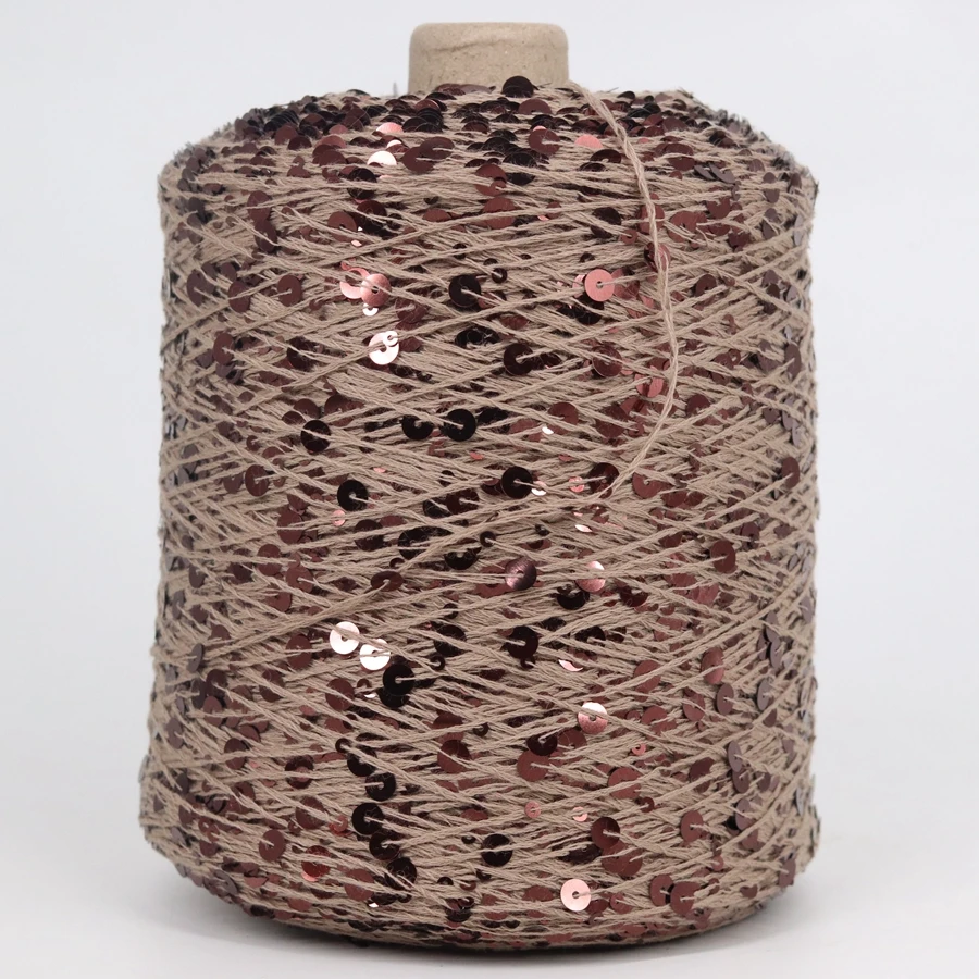 50G Acrylic Hand Knitiing Yarn Cotton Wool Crochet Yarn 3mm+6mm Sequins Thread For DIY Knitiing  Grament 6