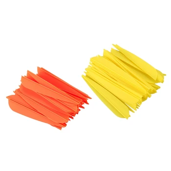 

Arrows Vanes 4 Inch Plastic Feather Fletching for DIY Archery Arrows 100 Pack(Orange&Yellow)