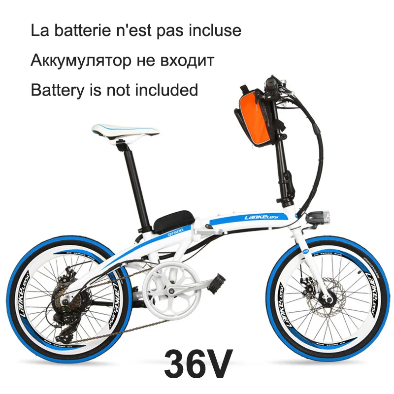 QF600 7 Скорость быстро складывающаяся для е-байка, 20 дюймов 240 Вт Электрический велосипед, Алюминий оправа из сплава, супер светильник, дискового тормоза(без Батарея - Цвет: 36V