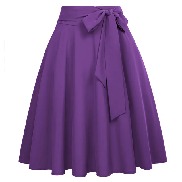  Belle Poque Black A-line Skirts Stretch High Waist Midi Skirts  with Pocket,Black,XS : Clothing, Shoes & Jewelry