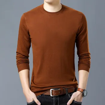 

men sweater Casual Cotton Computer Knitted Full Pullovers Solid sweaters men
