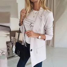Winter Blazer Feminino Fashion Long Sleeve Women'S Jacket Single Button Ruched Famale Jaket Pocket Blazer Women Mujer Za