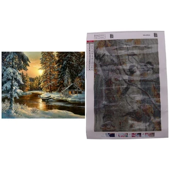 

Diamond 5D Diy Diamond Embroidery Birds on the Tree & Winter Sunset Landscape Round Rhinestone Snow Tree Icon
