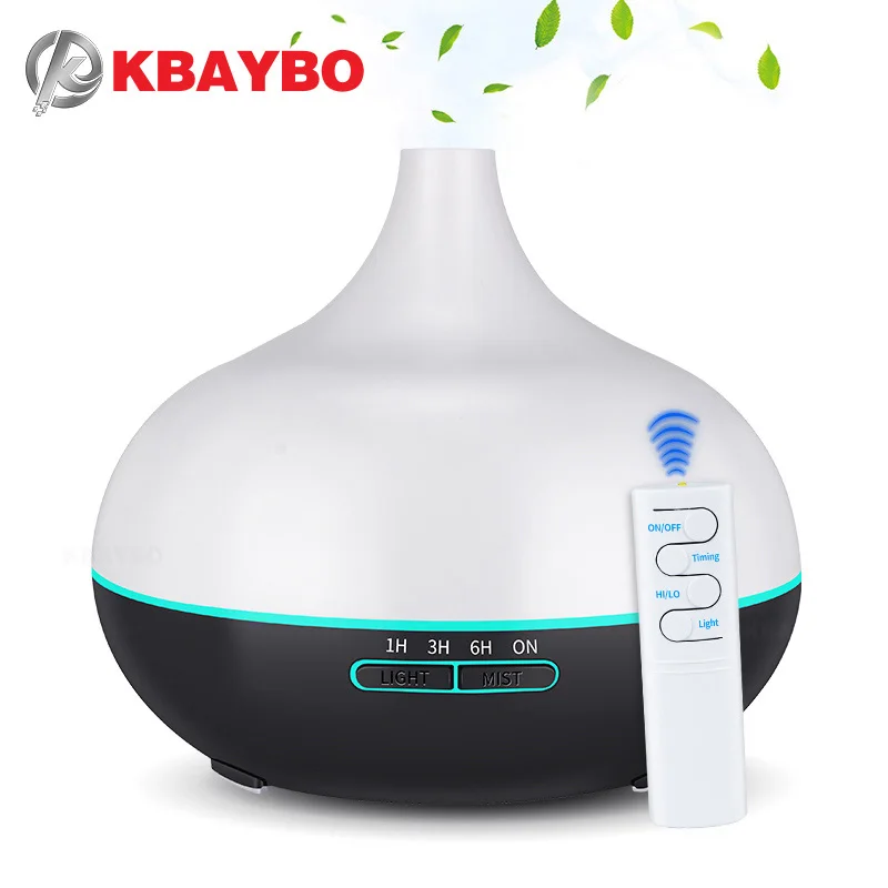 KBAYBO 550ml USB Aroma Diffuser Air Humidifier USB Cool Mist Maker Air Purifier with 7 Color Changing LED Lights for Office Home