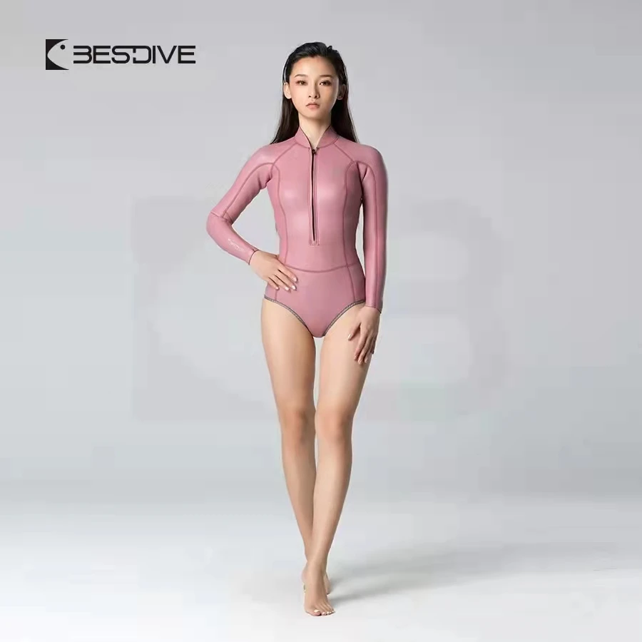 Bestdive-女性用3mmフロントジッパー付きボディスーツ,ウェット