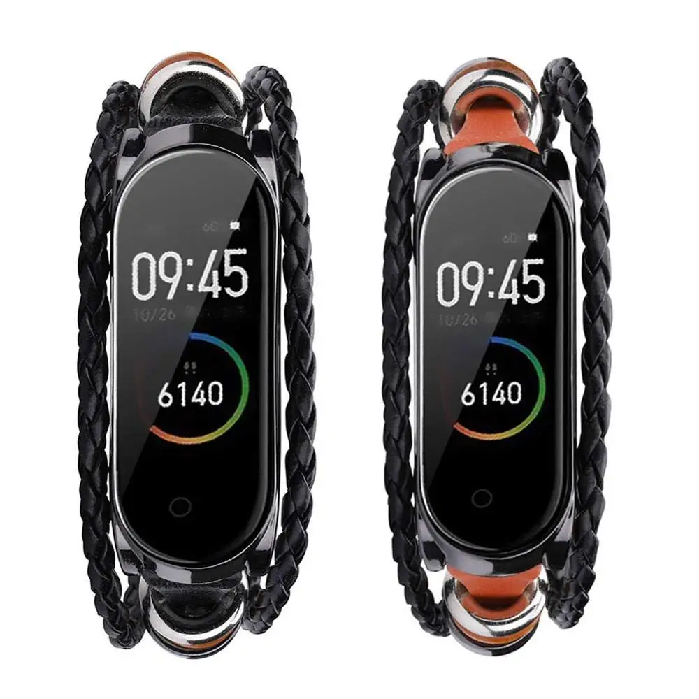 

Vintage Leather Wrist Strap for XiaoMi Band 4 3 Band Bracelet for Xiaomi Mi Band 3 4 Wristband Accessories for Mi Band 3