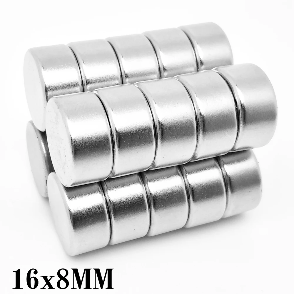 2/5/10/20/30PCS 16x8mm Disc Search Magnets 16×8 Round Neodymium Magnet N35 Super Powerful Strong Magnetic Magnets 16*8