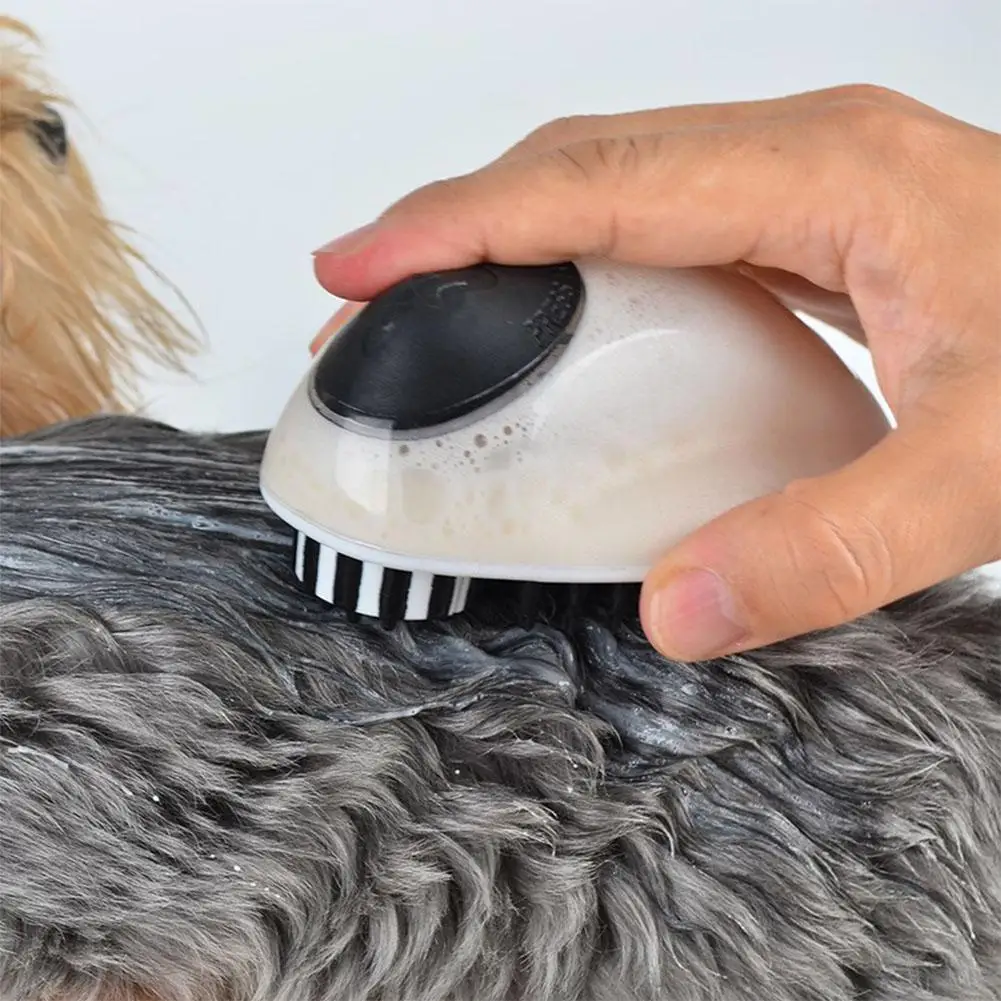 Yfashion Pet Dog Bath Brush Pet Grooming Shower Massage Comb Cleaning Tool Can Hold 150ml Shampoo