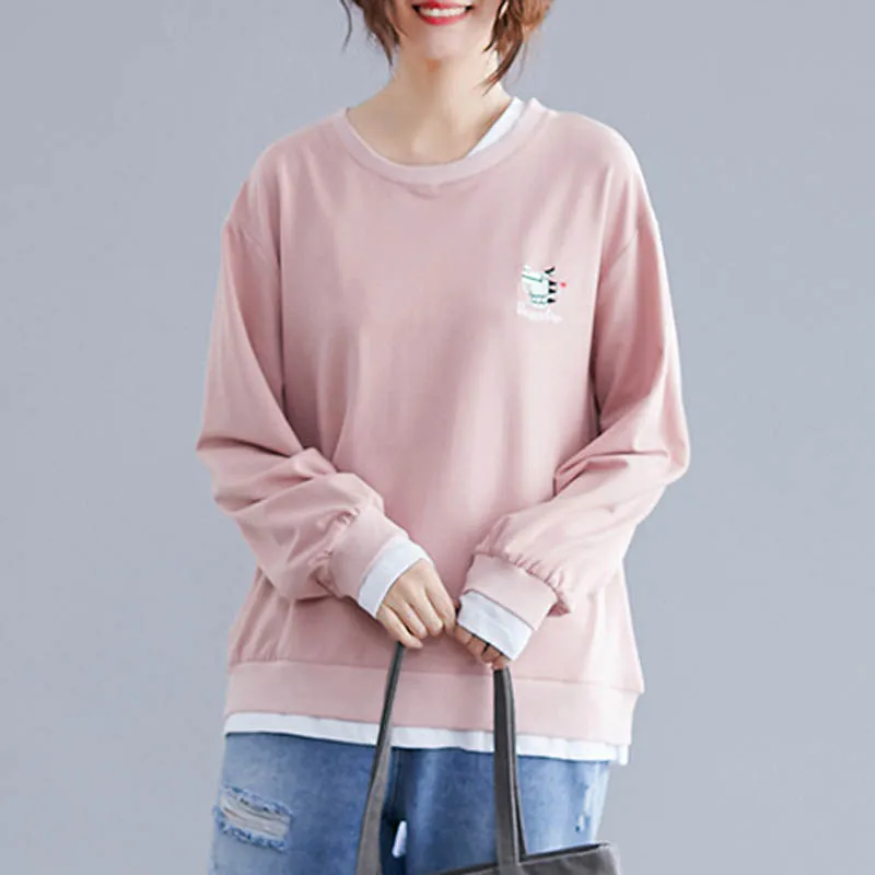 Осенняя женская футболка, большие размеры, обхват груди 150 см, 6XL, 7XL, 8XL, 9XL, футболка с длинным рукавом, женская, черная, розовая