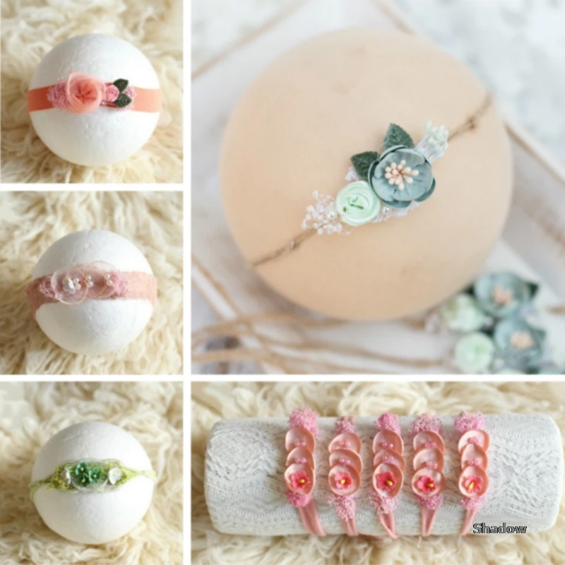Newborn Photography Props Floral Baby Headband Infant Photo Shoot Accessories Sweet Baby Headwear Concise Design For Baby Photo