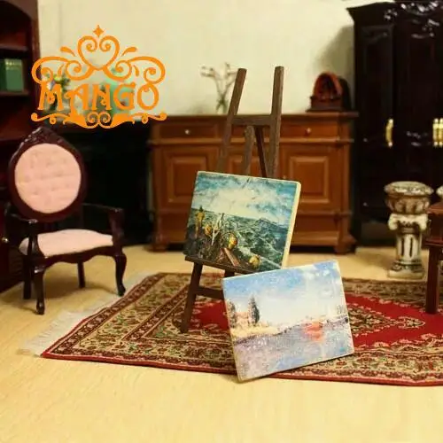 1: 12 кукольный дом DIY хижина мини статическая модель сцены аксессуары выпускной для изготовления мольберт доска для рисования 3 шт