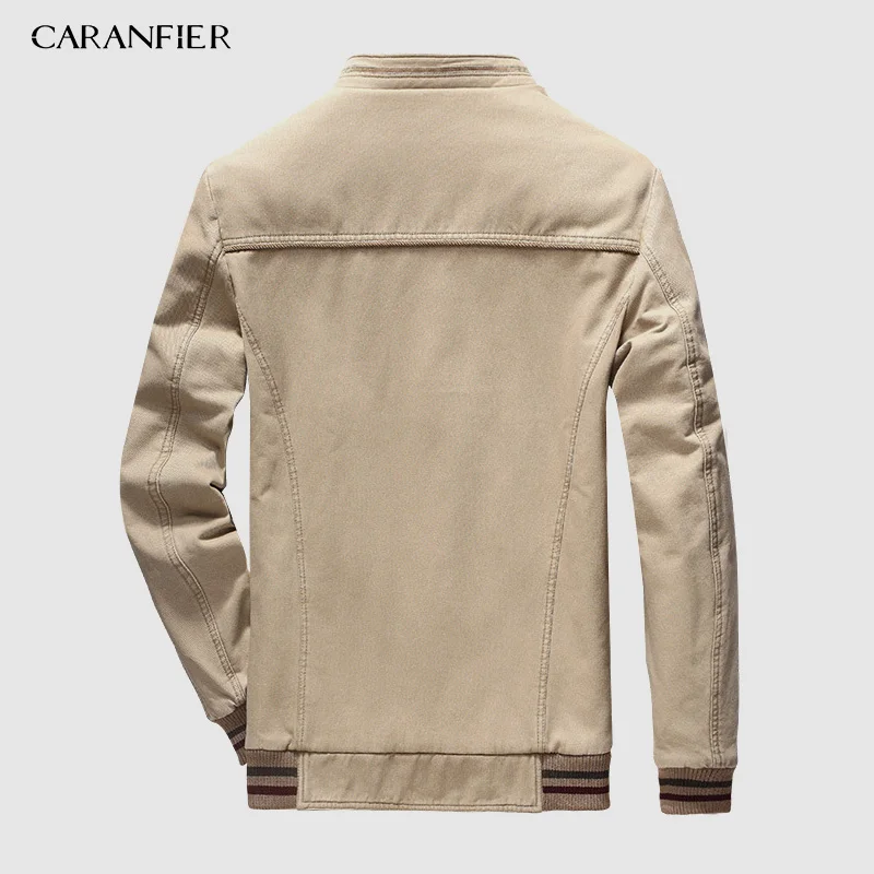 CARANFIER/Новинка, высокое качество, мужская повседневная куртка с воротником-стойкой, пальто, Мужская внутренняя флисовая Толстая теплая зимняя парка jaqueta masculina
