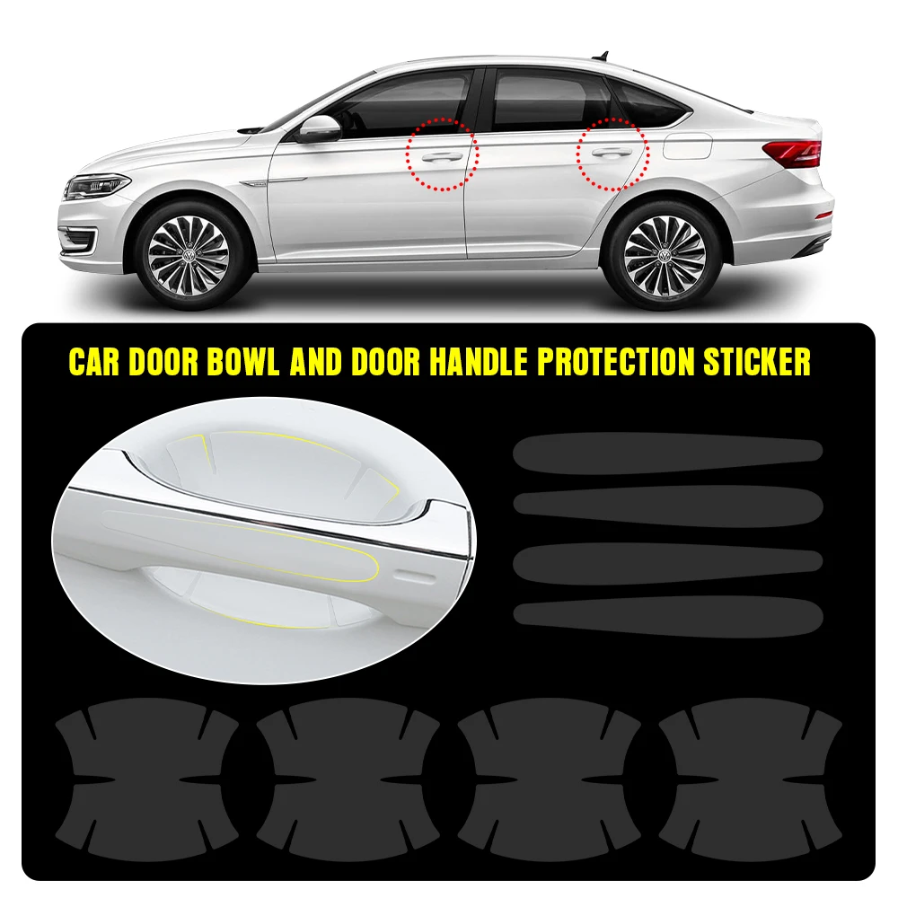 4/8pcs Car-styling Transparent Auto Door Handle Protection Film Stickers for Opel Astra H G J Corsa Mokka Insignia Zafira Vectra