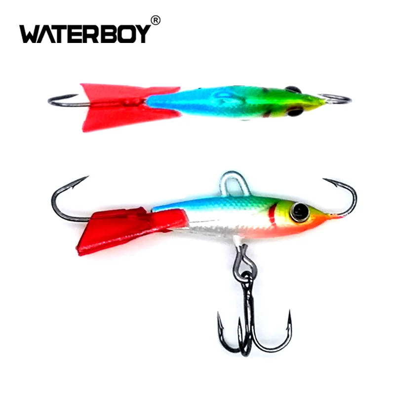 

4cm 5g Ice Fishing Lures Winter Fishing Baits Lead Jigging Bait Hard Lure Balancer With Treble Hooks For Fish