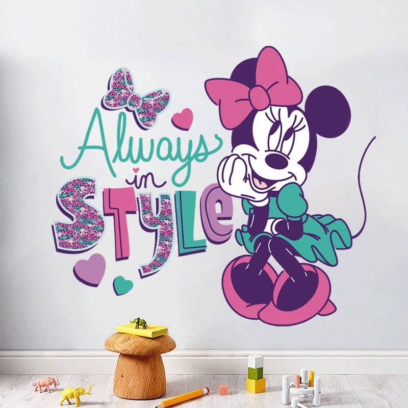 Pegatinas de pared de Mickey Mouse para habitación de niños, decoración del  hogar, bonito, Pato Donald, Goofy, bricolaje creativo - AliExpress