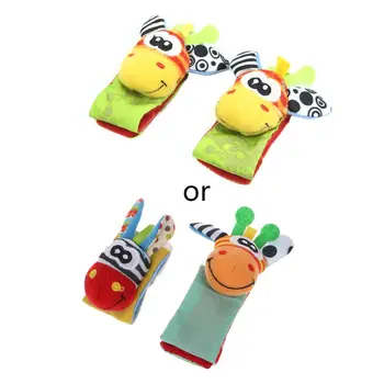 

Animal Infant Baby Kids Hand Wrist Bells Foot Sock Rattles Soft Toys New Q6PD