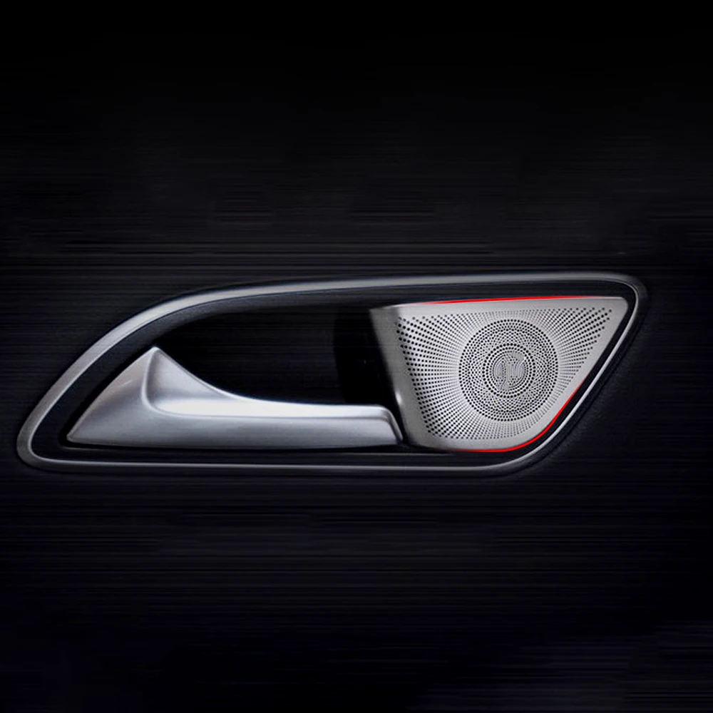

Car Speaker Cover Sticker For Mercedes Benz GLA CLA Series Matte Silver Door Loudspeaker Tweeter Lid Trim Paste Style Refit