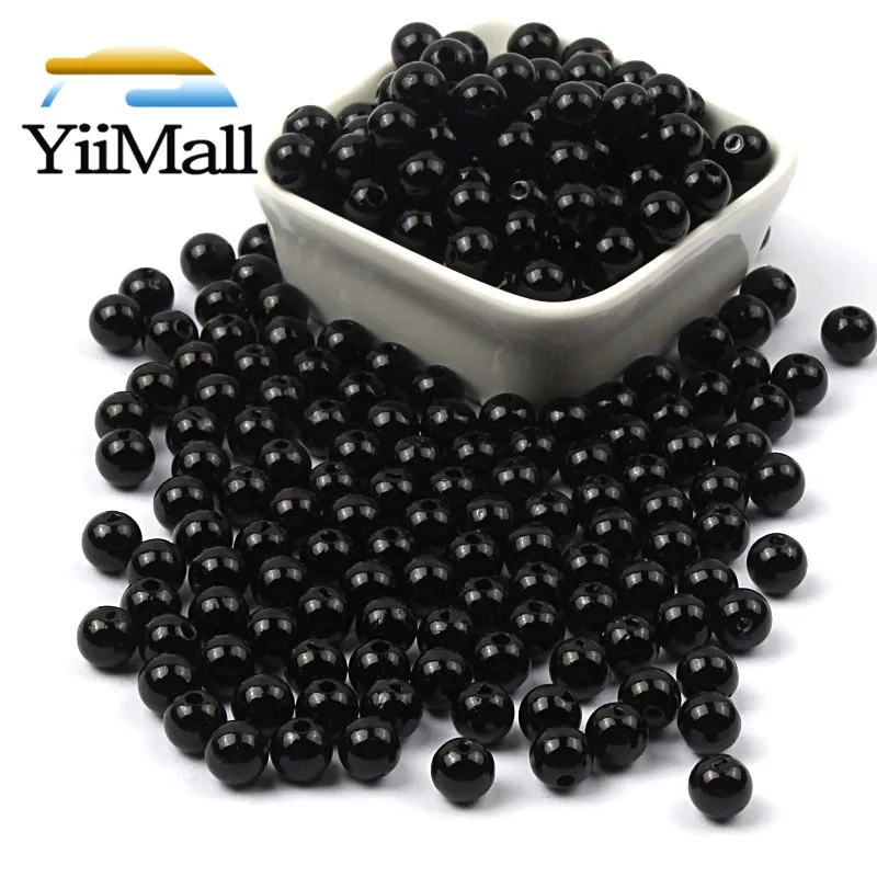 Pearl beads for Black Round Pearl Beads Various Sizes Loose Spacer Jewelry Marking Bracelet Necklace DIY Jewelry Finding