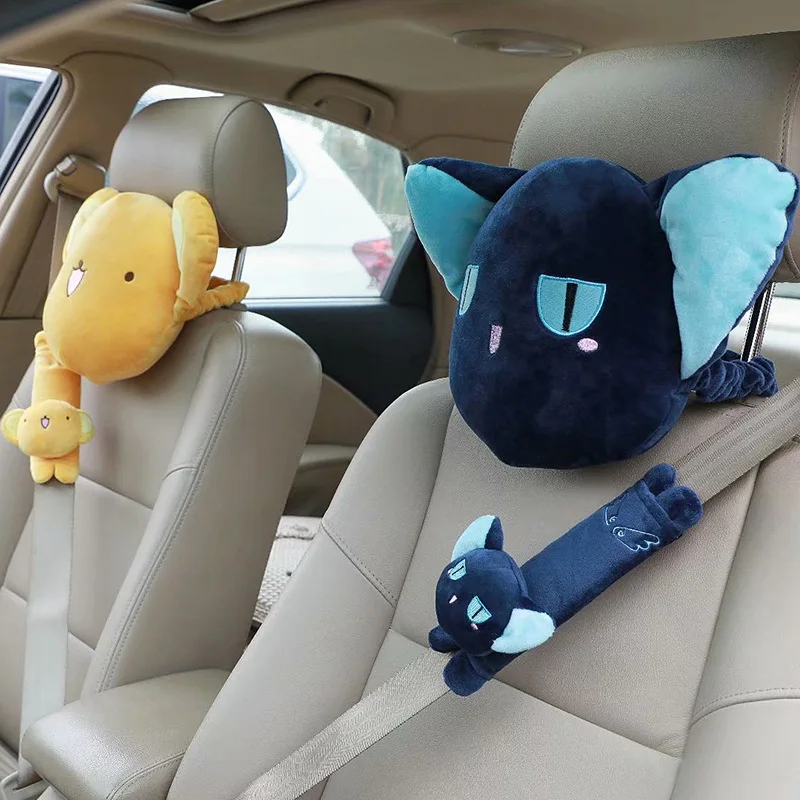 Плюшевая мультяшная кукла подголовник Rigsby игрушечная Автомобильная подушка маленькая может подушка для шеи украшение интерьера автомобиля Подушка безопасная пряжка ремня