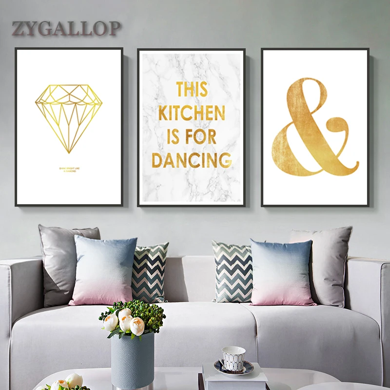 

Nordic Minimalist Wall Art Pictures Marbling and Golden Letters Print Canvas Painting Living Room Wall Decor Posters and Prints