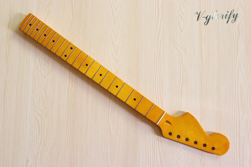 

high gloss left hand 22 fret st big head yellow color guitar neck