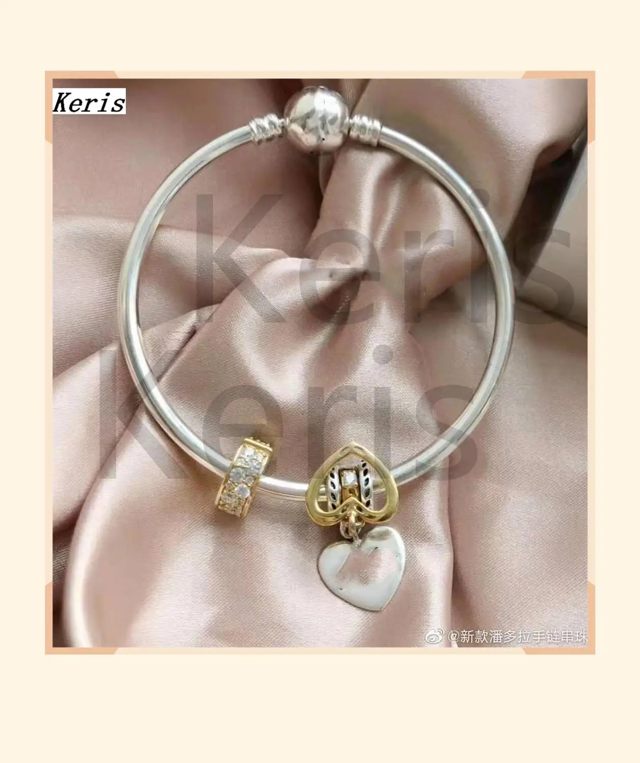 

High Quality Original 1:1 100% Silver New Charm Pendant Clasp Bracelet Free Delivery