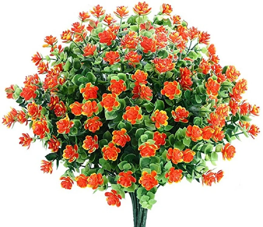 Lmell 6 Bundles Artificial Flowers Outdoor Uv Resistant Fake Violet No