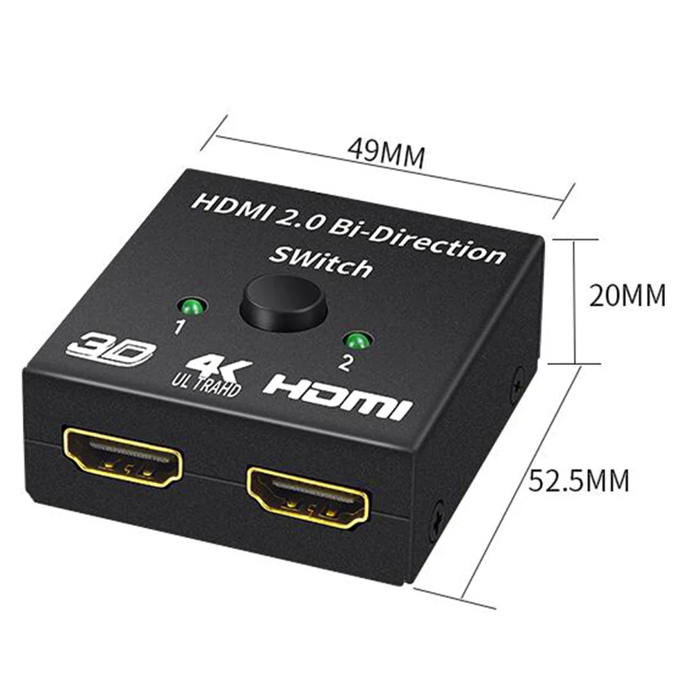 4K HDMI переключатель 2 порта двунаправленный 1x2/2x1 коммутатор сплиттер поддерживает