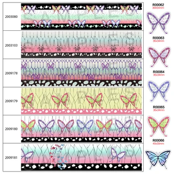 

Hot Sales Demon Slayer Japanese Butterfly Cartoon Ribbon Printed Grosgrain,satin Ribbon 50 Yards,planar resin For Crafts