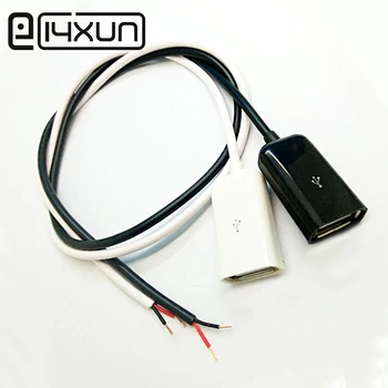 

10pcs USB 2.0 Female jack 180 Degrees Single Connector with 2P/ 4P Charging Cable White Black 30cm 50cm 1M