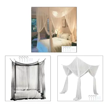 

Mosquito Net Canopy 4-Corner Post Student Canopy Bed Curtains Mosquito Net Netting Queen King Size 190 x 210 x 240cm
