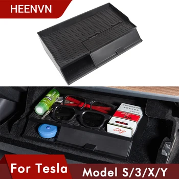 

Heenvn Model3 Car Central Armrest Box For Tesla Model 3 Y S X Accessories Stowing Tidying Glove Box Double Storey Non-Slip 2020