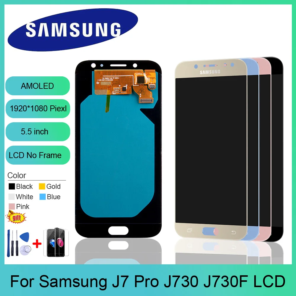 Оригинальный 5 'ɺMOLED дисплей для Samsung Galaxy J7 Pro 2017 J730 J730F ЖК-дисплей сенсорный