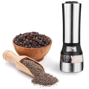 

Kitchen Cooking Tools 2 IN 1 Electrical Salt And Pepper Mill Premium Double-use Salt Shaker Spice Herb Grinder Spice Mill