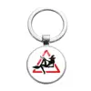 Wolf Dog Pendant Key Chains 3D Print Glass Dome Key Ring Holder CCCP USSR Soviet Keychain Men Women Jewelry Gift Friends ► Photo 3/6