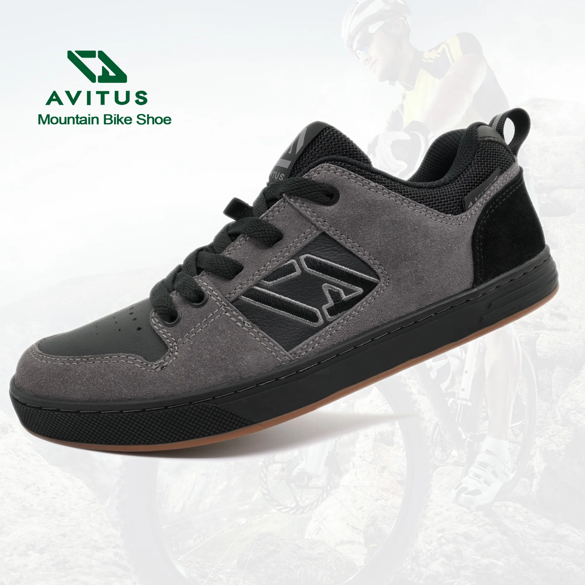 AVITUS Zapatillas MTB Shoes Flat Pedal Sholace Mountain Bike Shoe Freeriders Downhill Enduro Non-Slip Men Sneakers Cycling Shoes