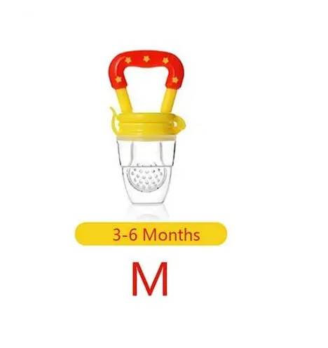 Yellow M Силиконовая пищевая чашка для детского соска свежий Ниблер для кормления кормушка детская чашка для кормления безопасные принадлежности соска бутылочки - Цвет: Yellow M